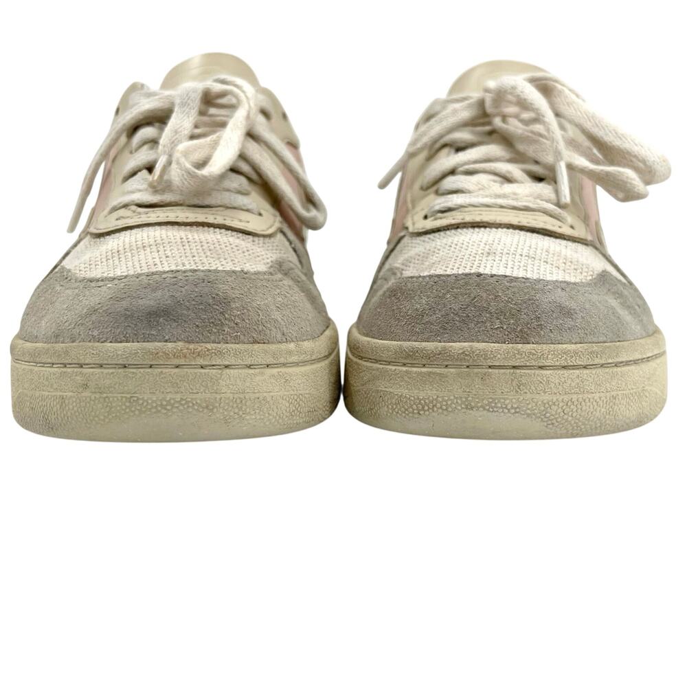 Veja V-10 Multico Colorblock Sneaker Suede Leather Pastel Pink Blue Cream Size 8 - Picture 5 of 16